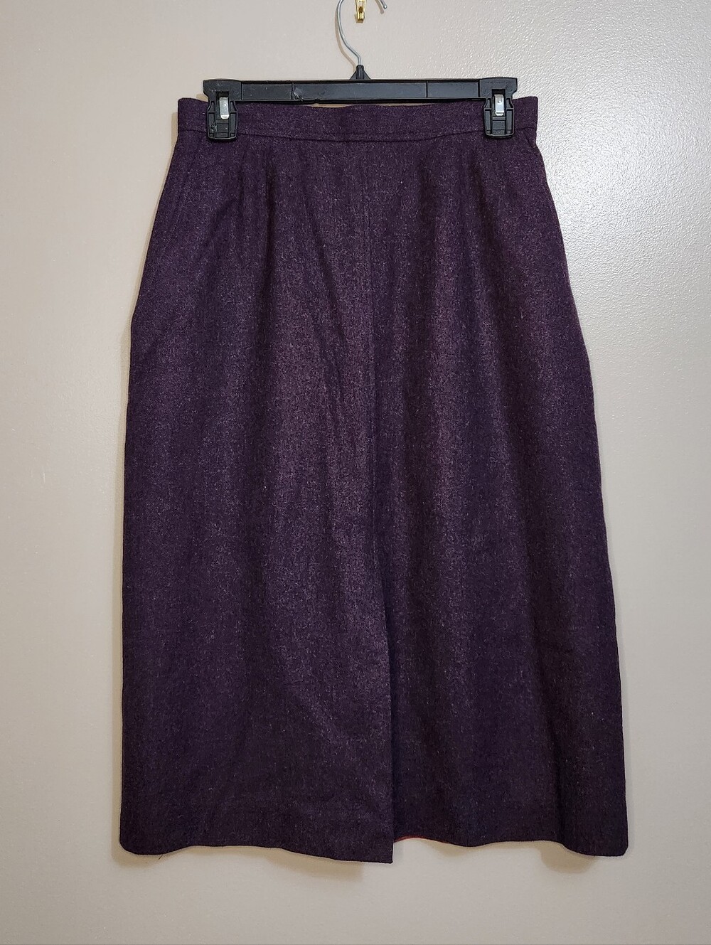 Vintage Evan Picone Plum Pencil Midi Skirt Size 12